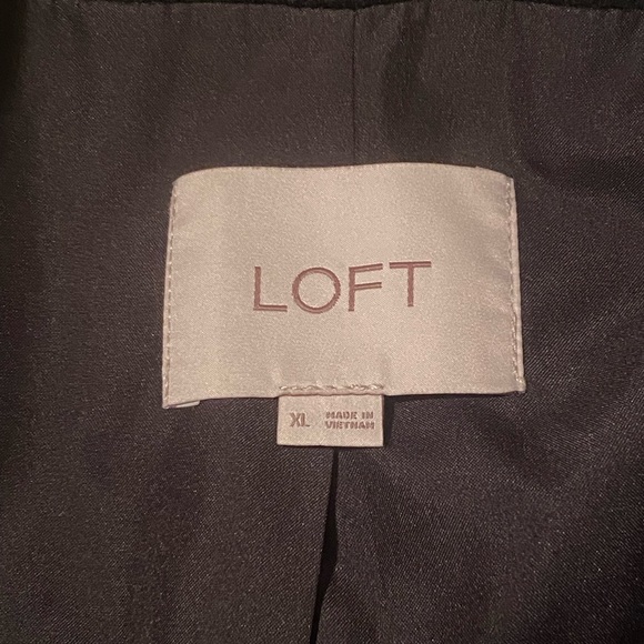 Loft Ann Taylor wool Sherpa moto zipper long black winter coat jacket oversized - Picture 10 of 12